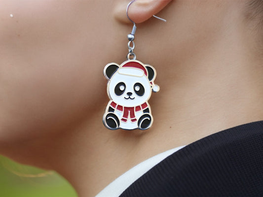 Christmas Panda Earrings - Panda Design