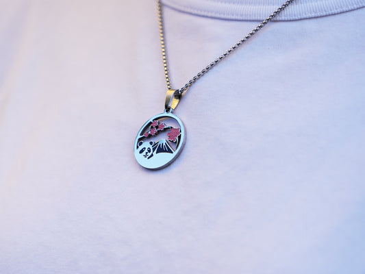 Mount Fuji Panda Necklace and Earring Gift Set - Panda Design