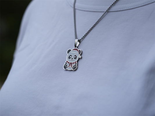Christmas Panda Necklace and Earring Gift Set - Panda Design