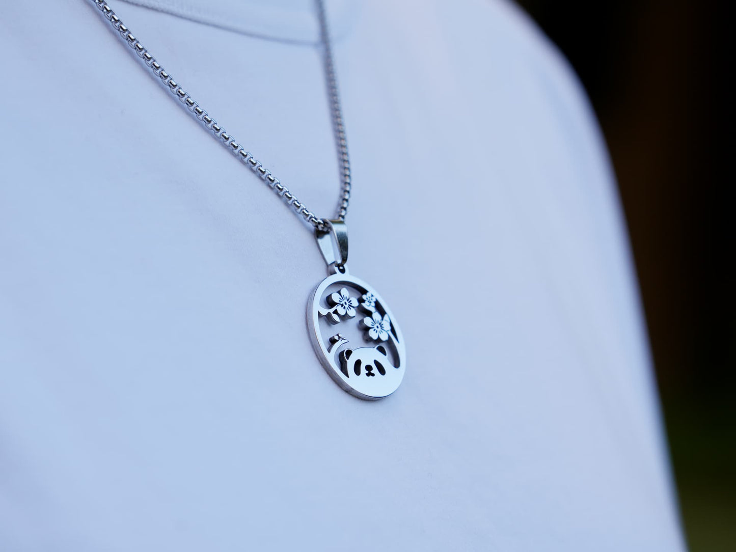 Cherry Blossom Panda Necklace - Panda Design