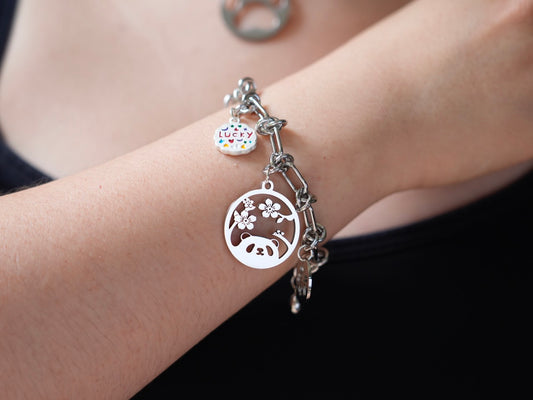 Lucky Sakura Cherry Blossom Panda Bracelet - Panda Design