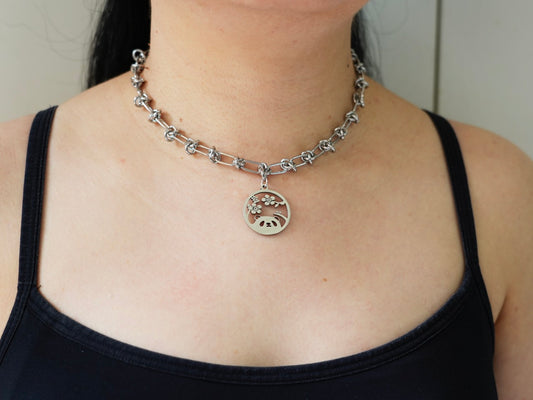 Cherry Blossom Panda Necklace - Panda Design