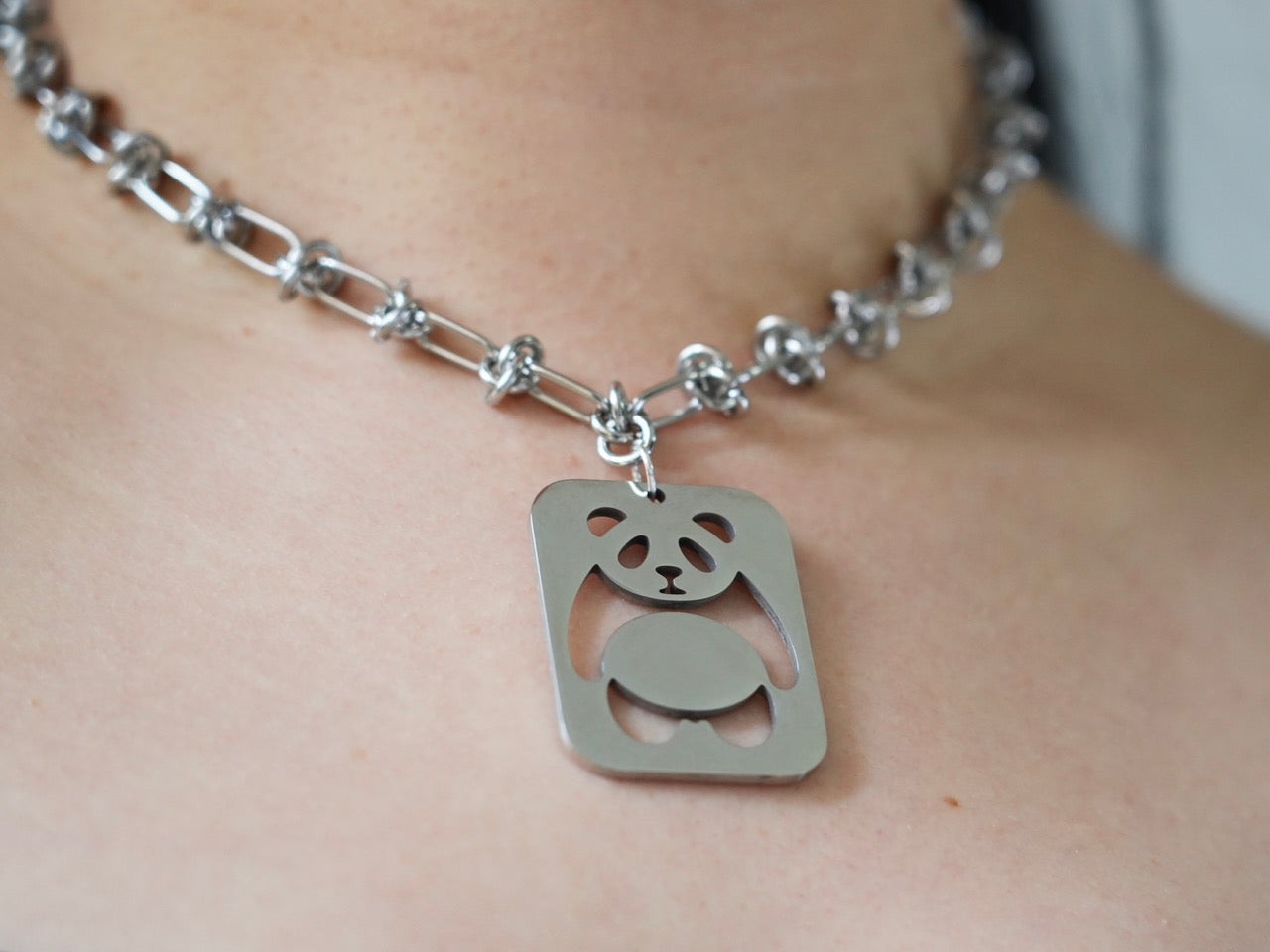 Swinging Panda Tag Necklace - Panda Design