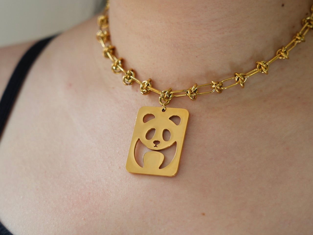 Running Panda Tag Necklace - Panda Design