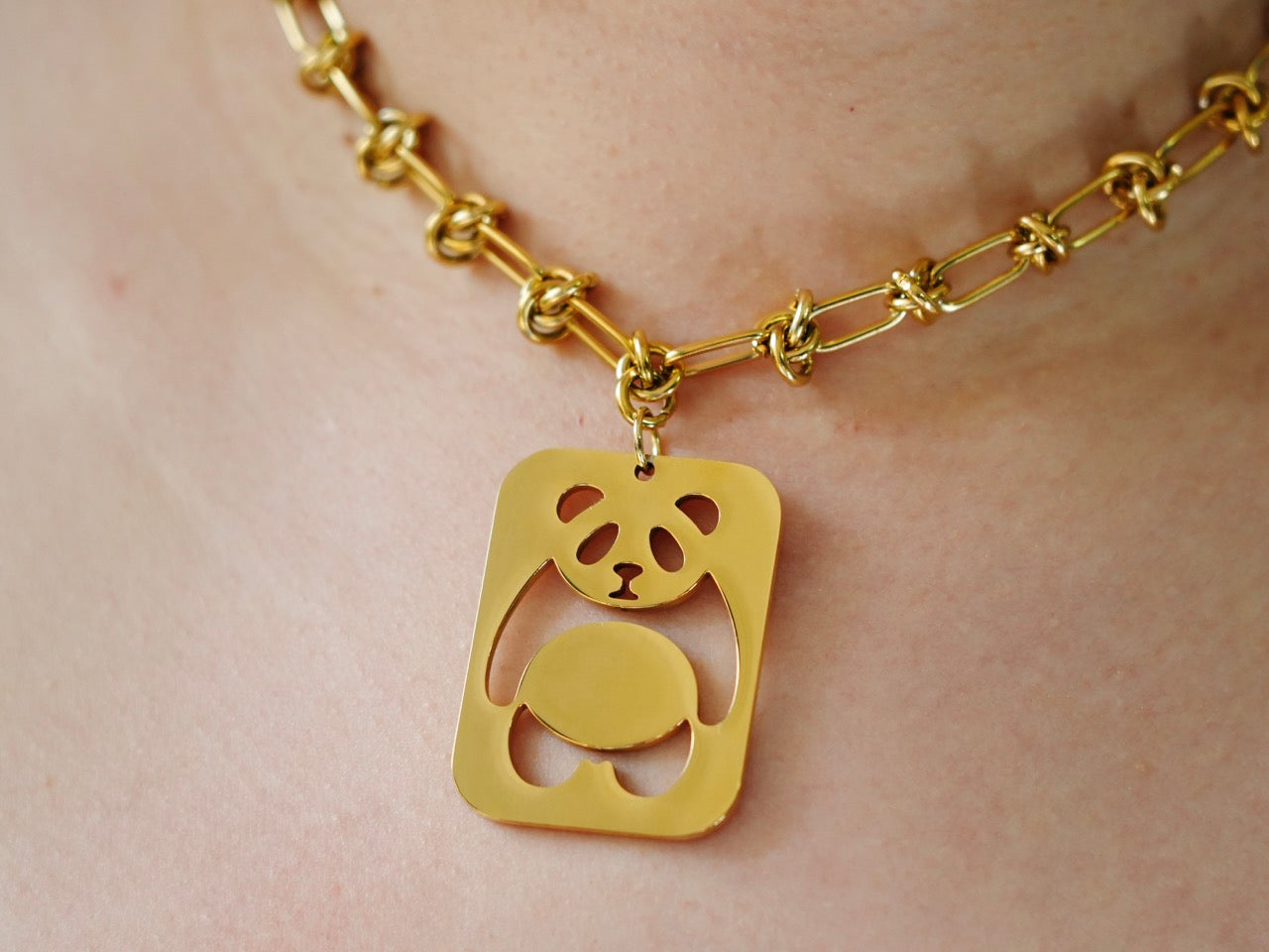 Swinging Panda Tag Necklace - Panda Design