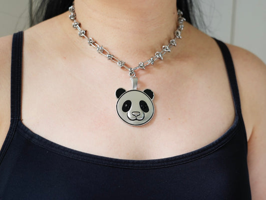 Embossed Panda Queen Necklace - Panda Design