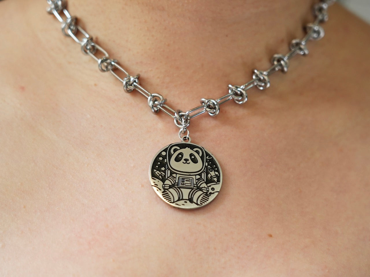 Moon Landing Panda Necklace - Panda Design