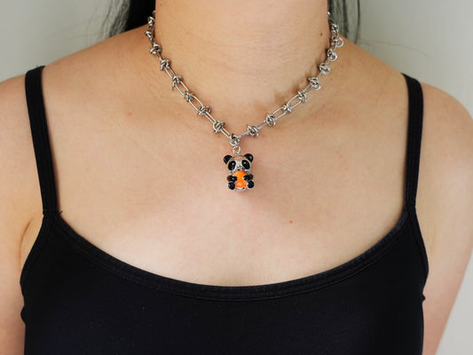 Panda Embrace Pendant Necklace - Panda Design