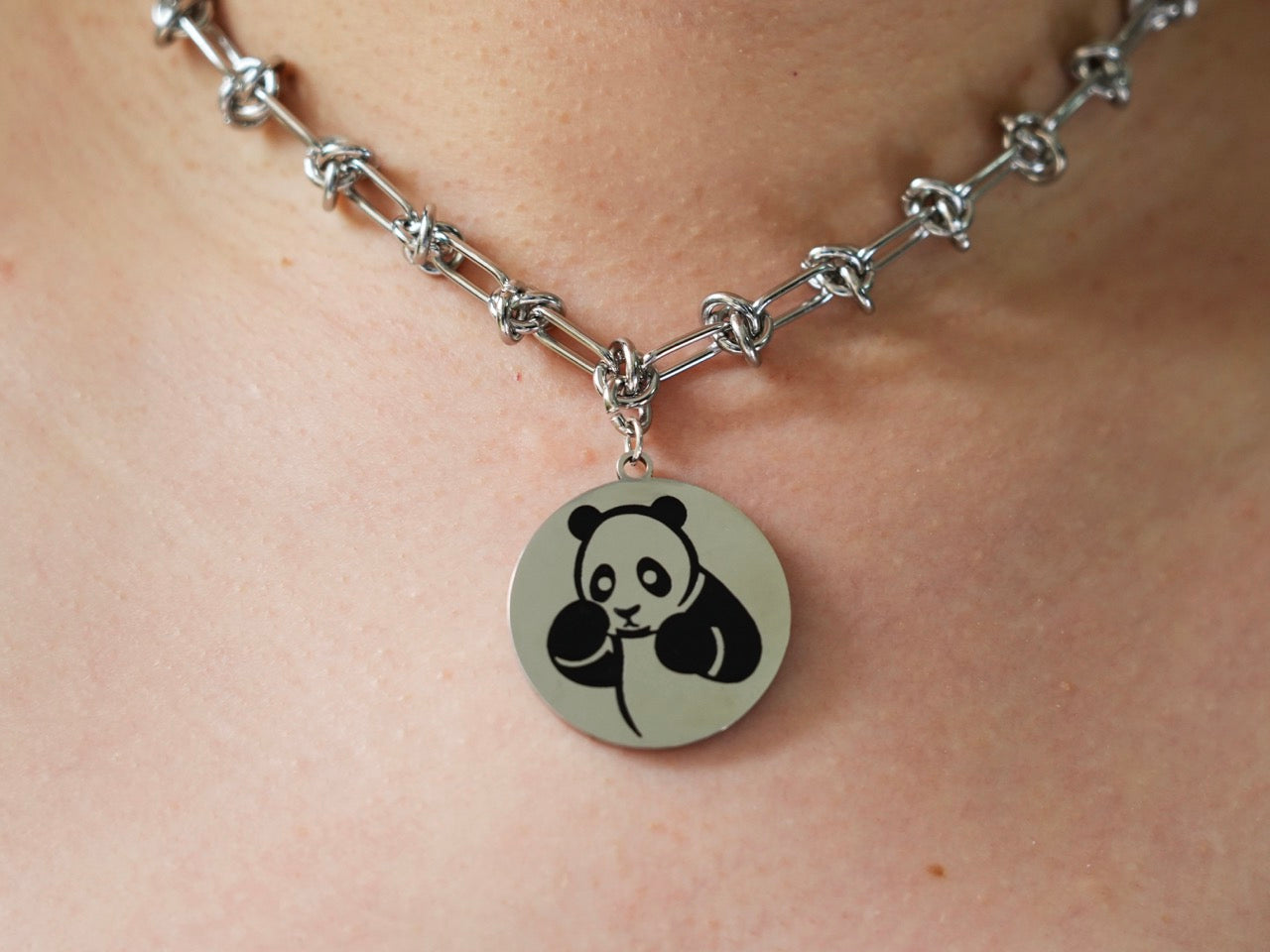 Boxing Panda Necklace - Panda Design