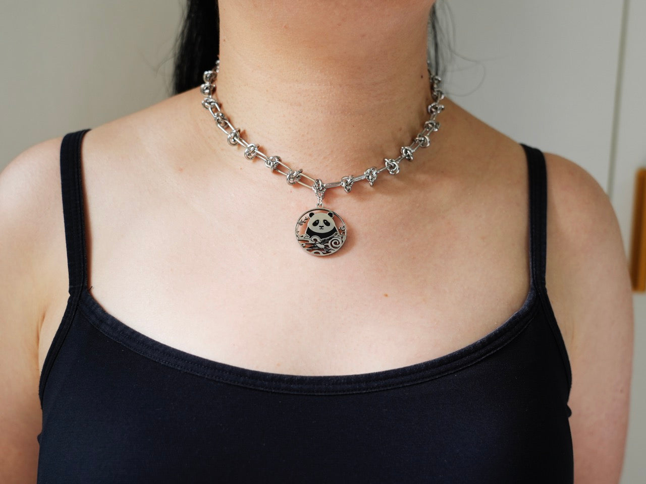 Panda & Celestial Bird Necklace - Panda Design