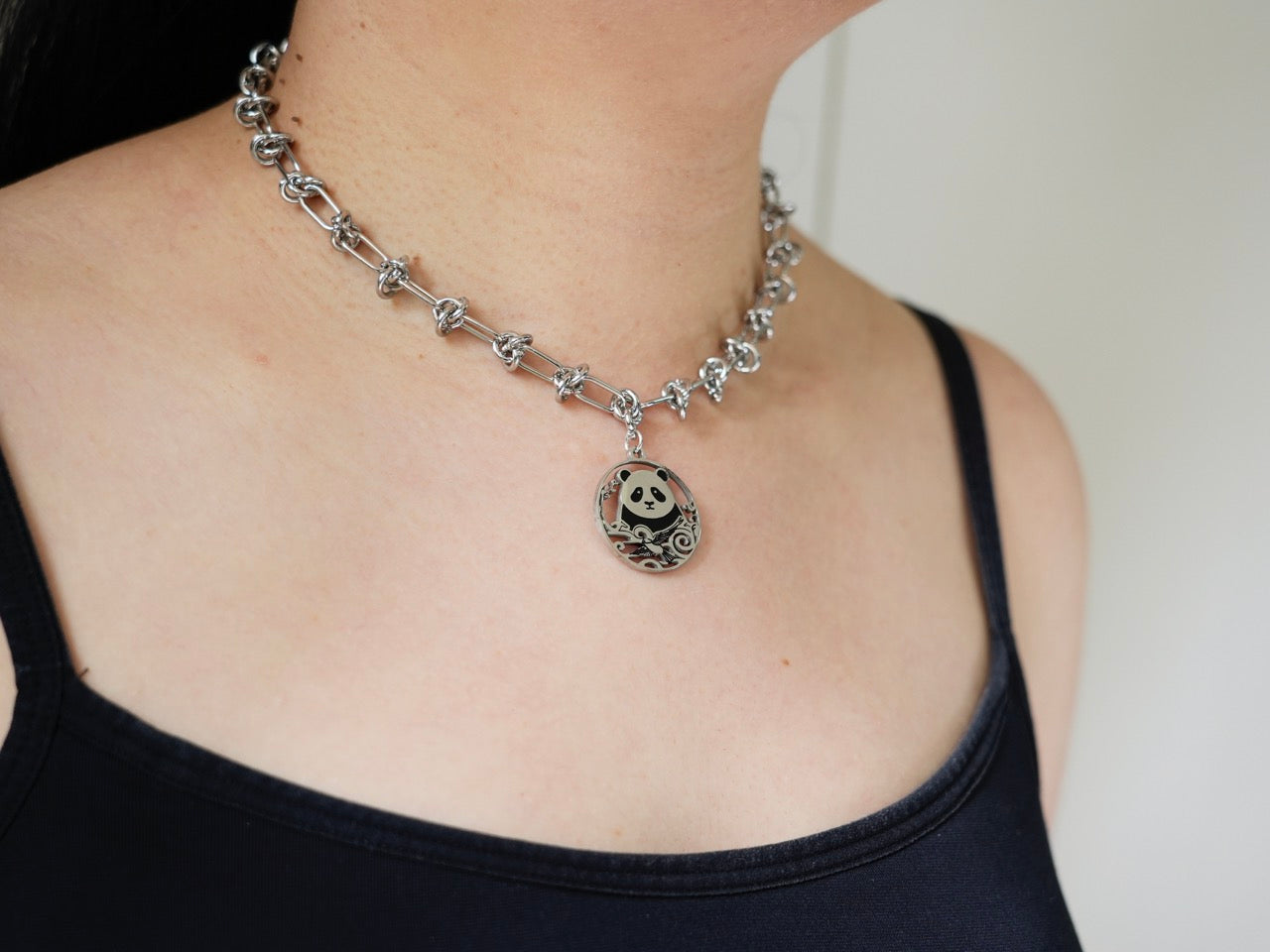 Panda & Celestial Bird Necklace - Panda Design