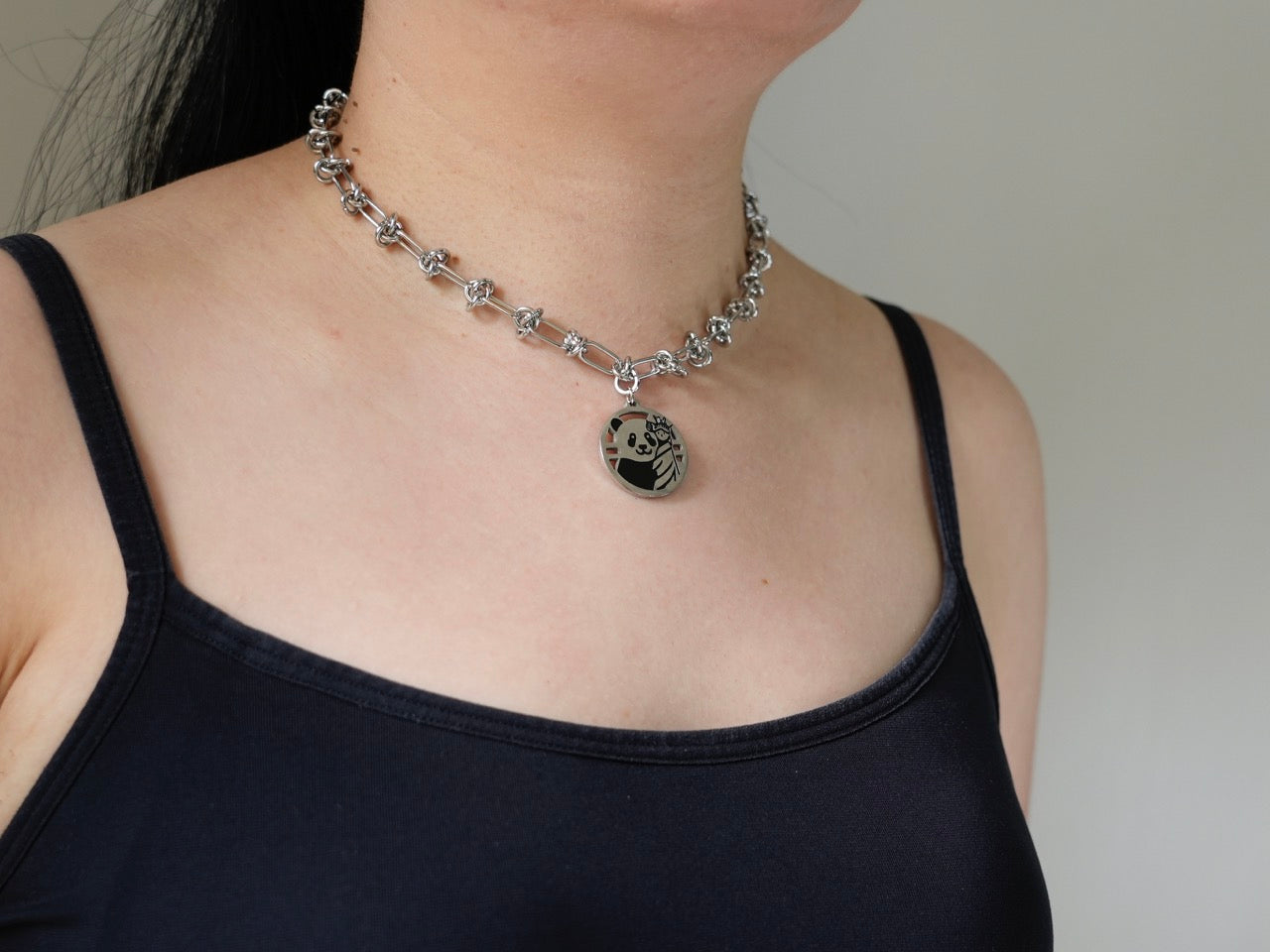 Panda & Statue of Liberty Necklace - Panda Design