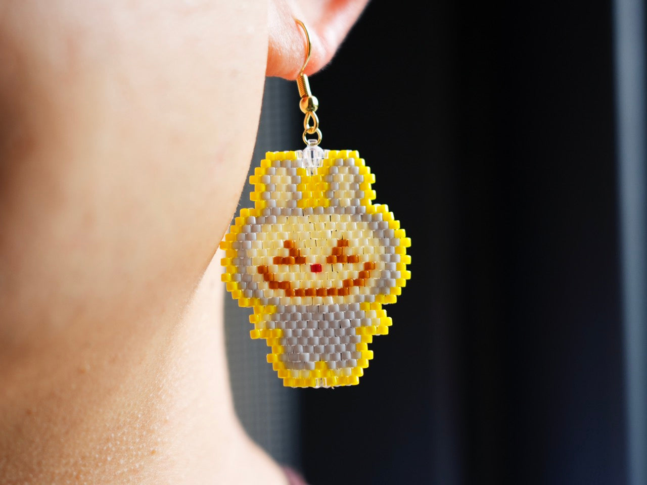 Handcrafted Bead Earrings-LAKU-Panda Earrings - Panda Design