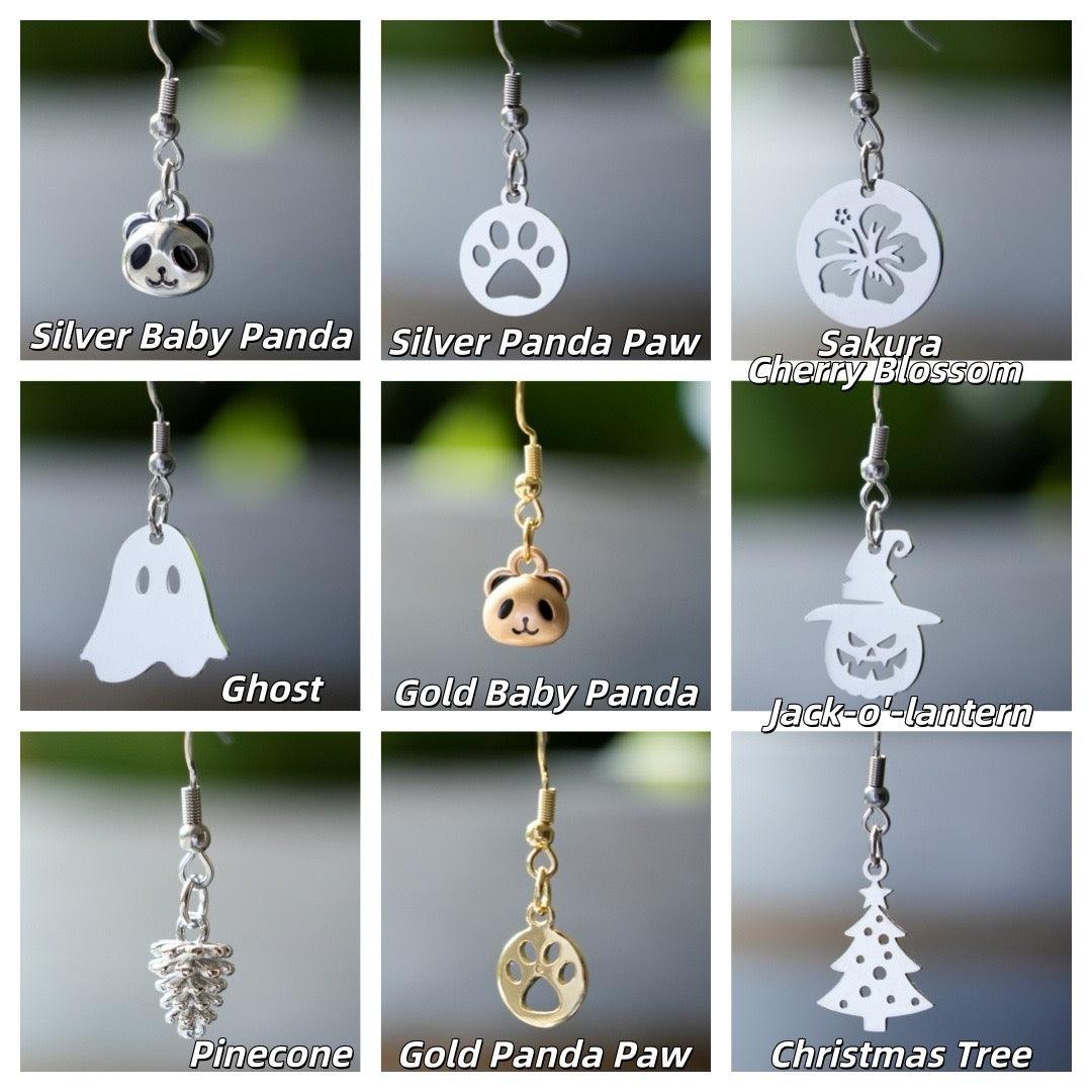 Baby Panda & Friends Earrings - Panda Design