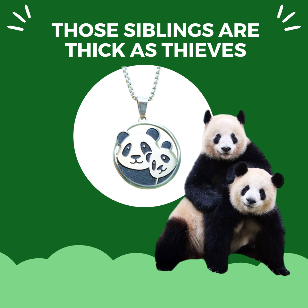 Celebrate the Unbreakable Bond with Our Hollow Panda Siblings Necklace