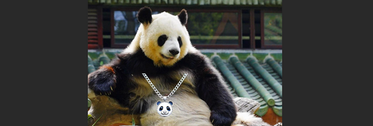 Embossed Panda Queen Necklace Plus-Cuban Chain-Panda Design