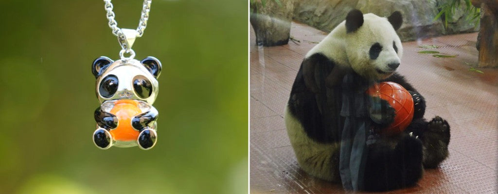 3D Holding Ball Panda Necklace designed based on giant panda Yayi