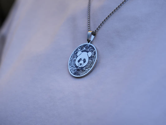 Embracing Freedom: The Panda Embracing the Statue of Liberty Necklace