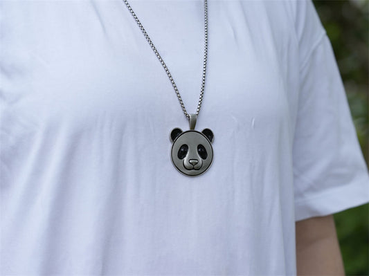 Panda Design: Crafting a Embossed Panda Head Necklace Inspired by Nature's Gentle Giant