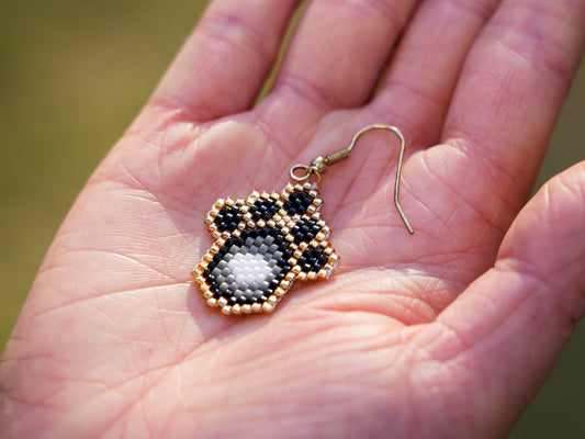 Handcrafted Bead Earring - Panda Paw-Panda Design