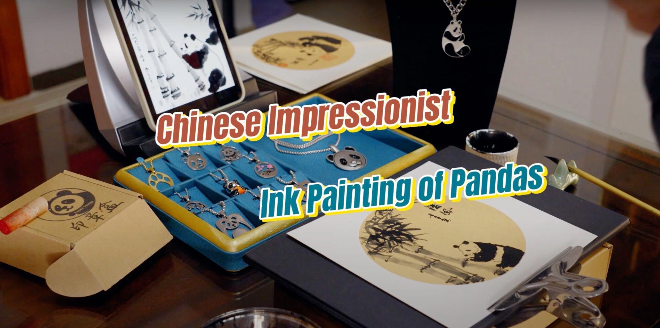 Ink Pandas in Motion: Impressionist Climbing Scenes