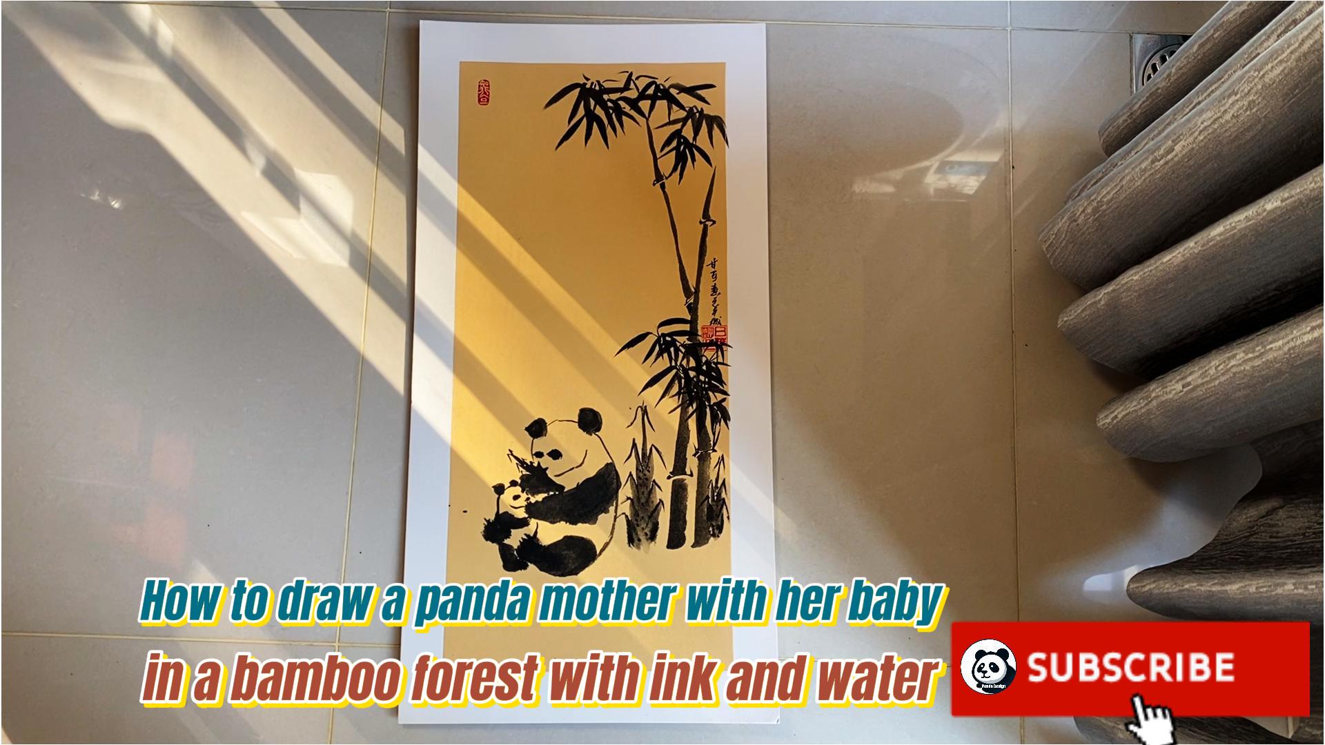 How to use ink painting to depict panda-Panda Design