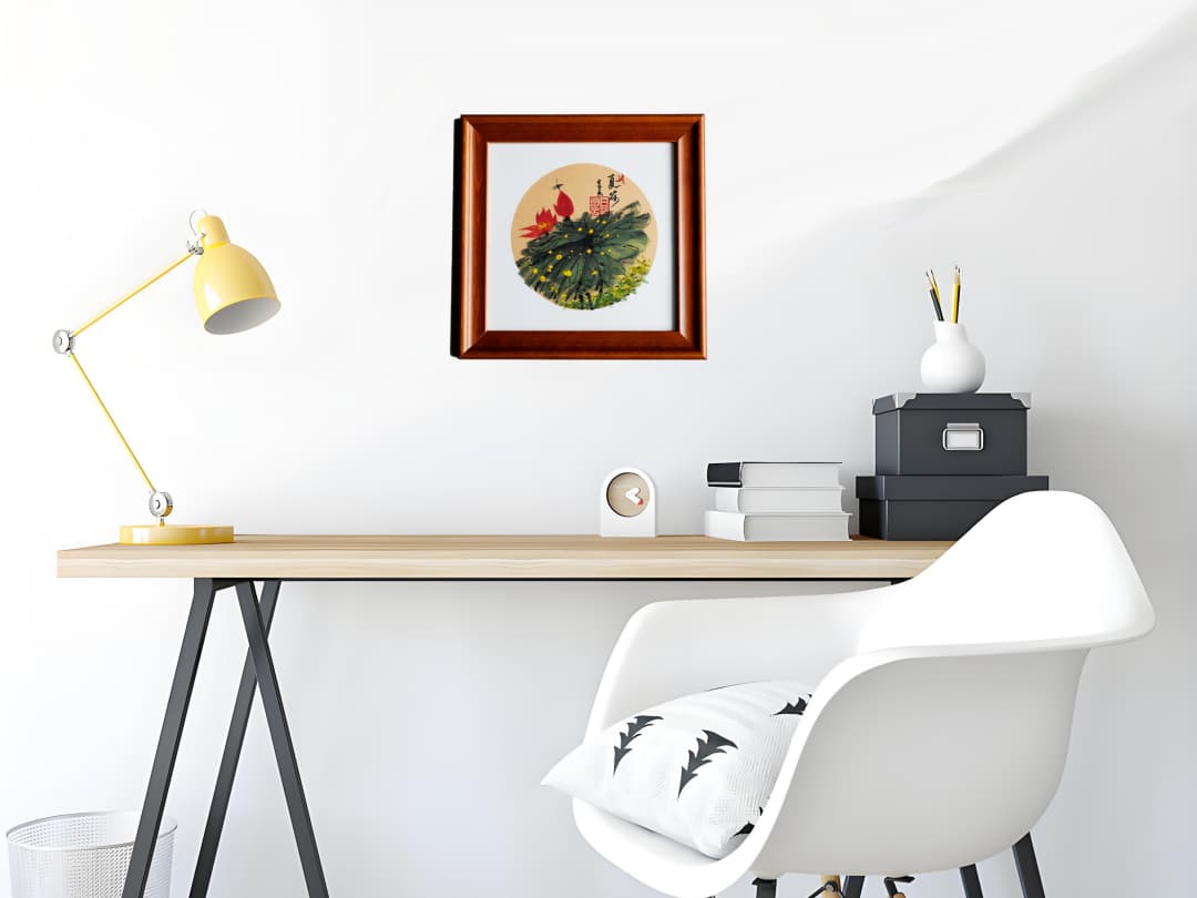 Panda & Blossom Zen Ink Art Print - Panda Design