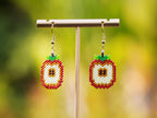Handcrafted Bead Earrings-Pandas' Favorite Apple - Panda Design
