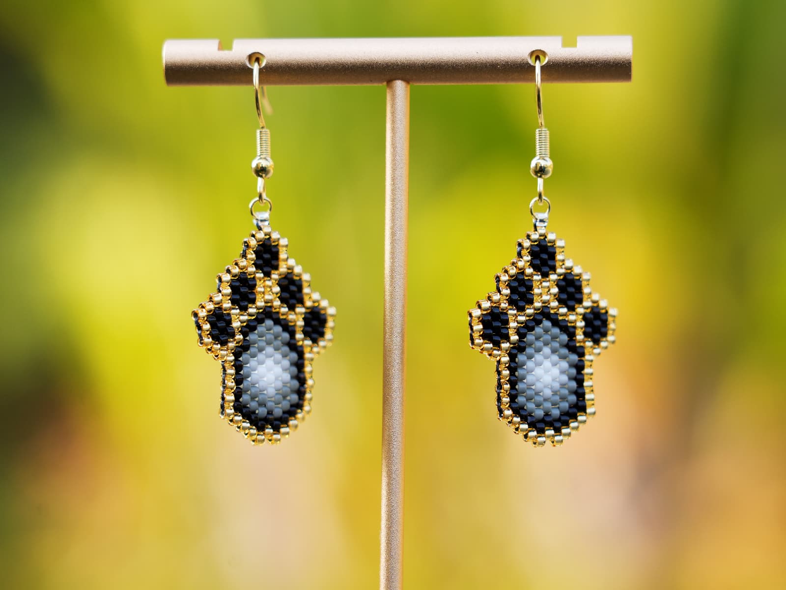 Handcrafted Bead Earrings - Panda Paw - Panda Design