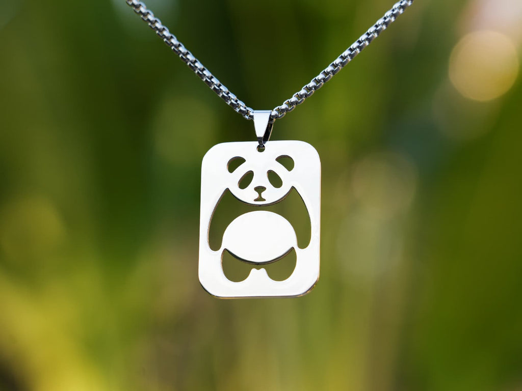 Swinging Panda Tag Necklace - Panda Design