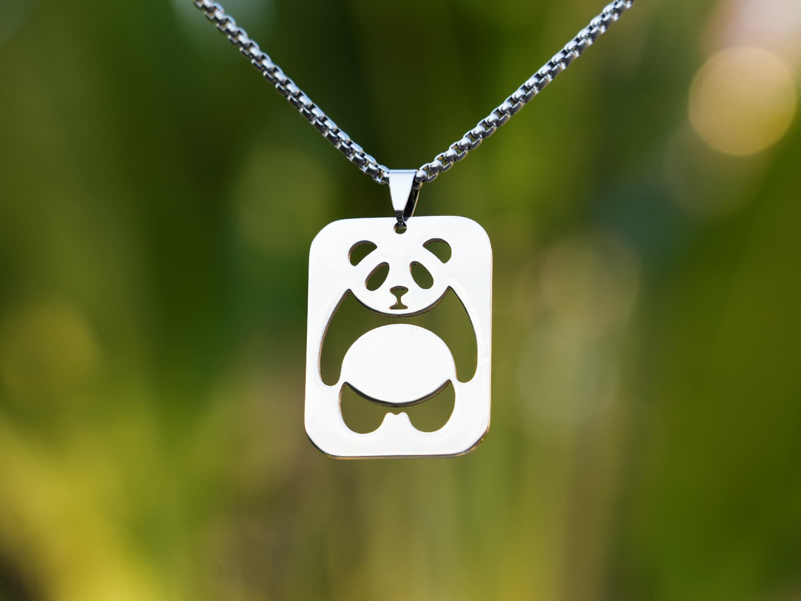 Swinging Panda Tag Necklace - Panda Design