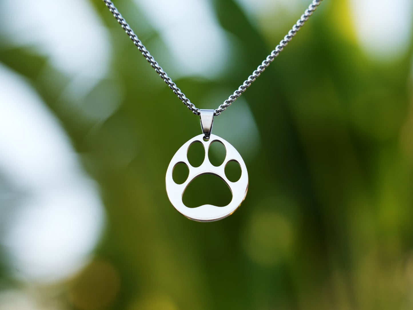 Hollow Panda Heart Paw Necklace