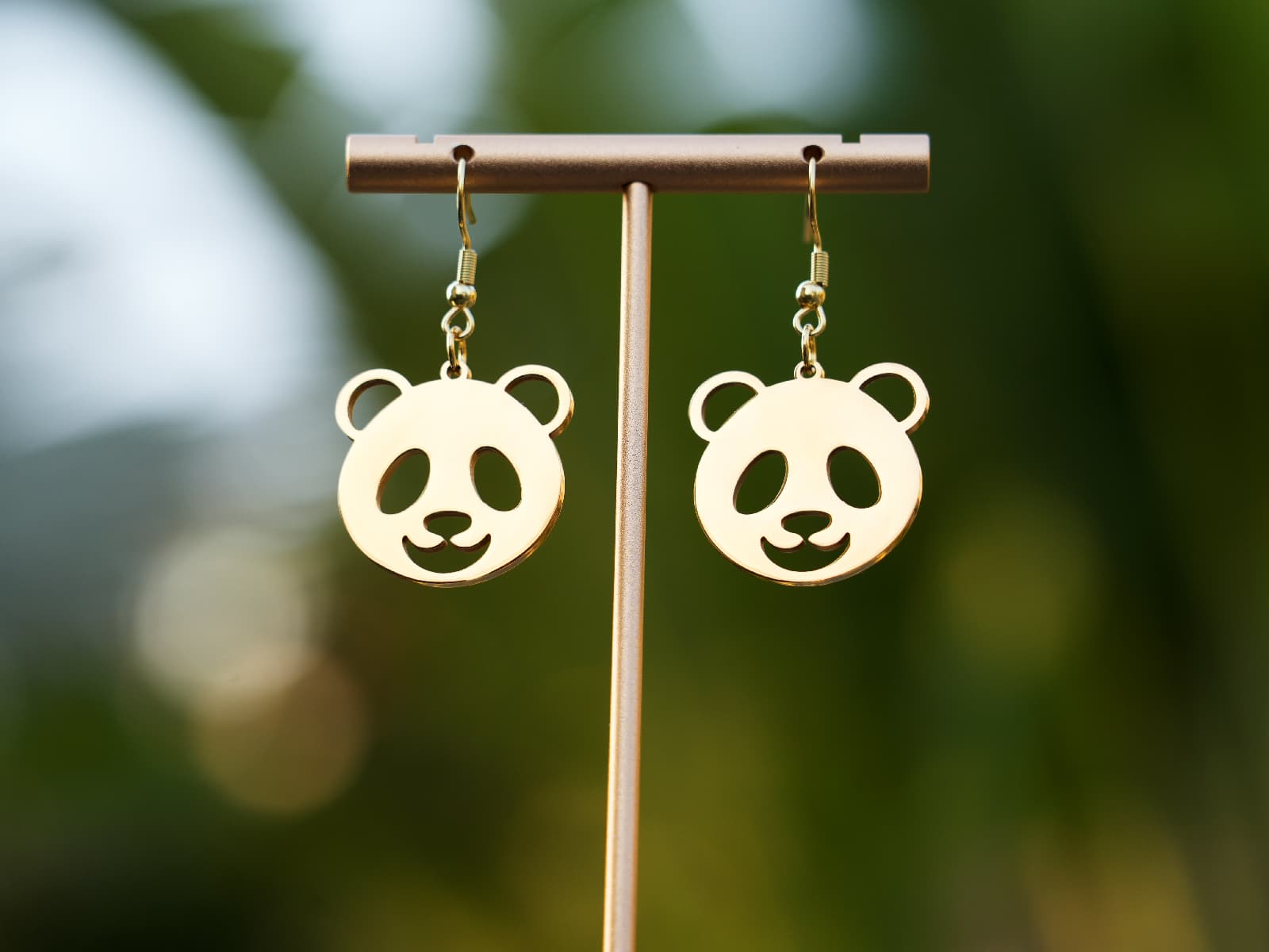 Hollow Panda Earrings-Golden - Panda Design