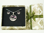 Mount Fuji Panda Necklace and Earring Gift Set - Panda Design