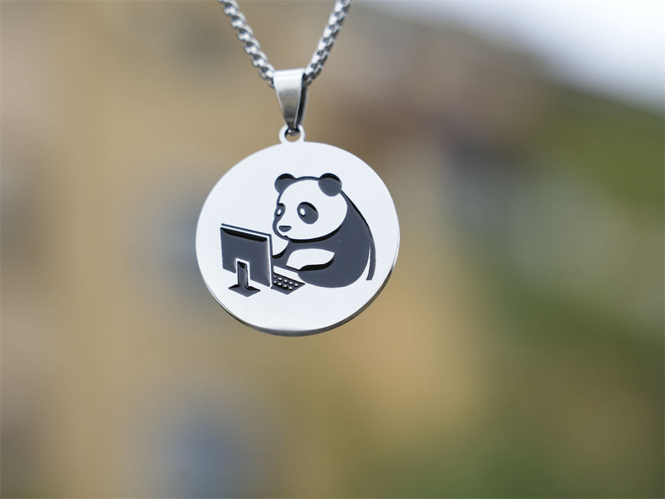 Working Panda Man Necklace