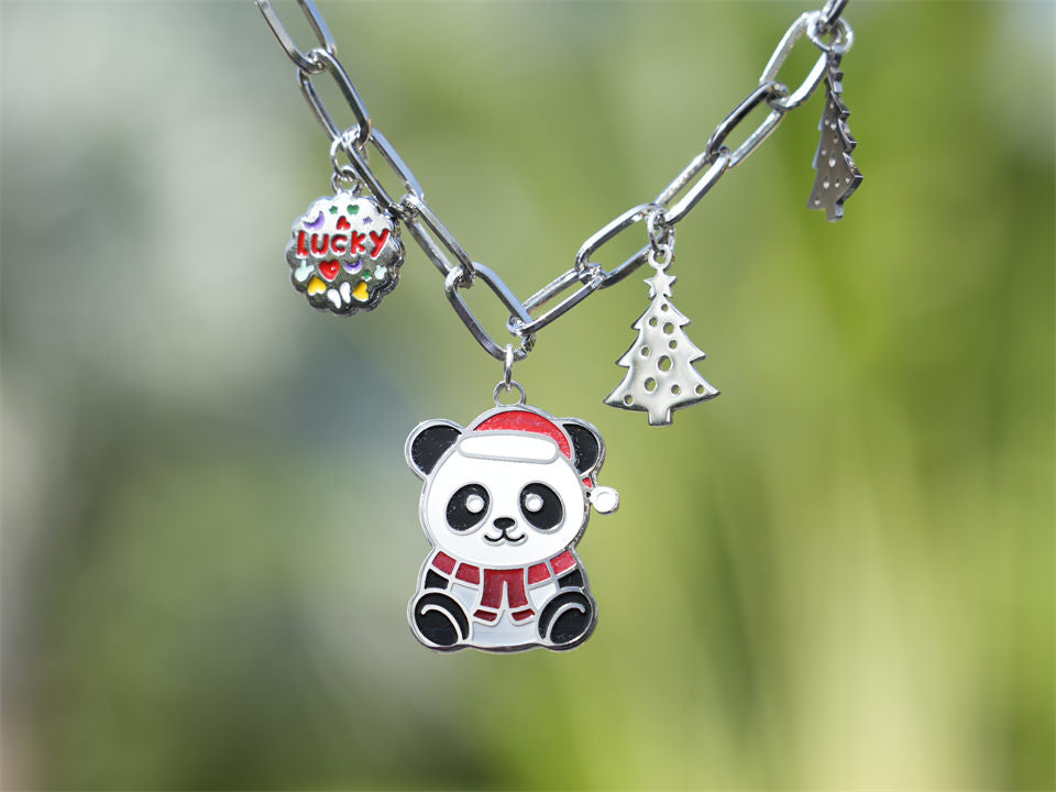 Lucky Christmas Red Riding Hood Panda Bracelet