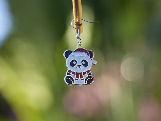 Christmas Red Riding Hood Panda Earring