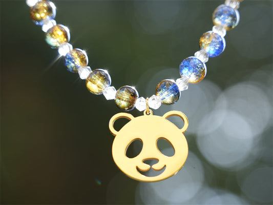 Handmade Beaded Panda Bracelet-Mystical Planet-Golden