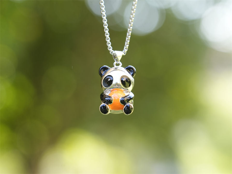 Panda Embrace Pendant Necklace - Panda Design