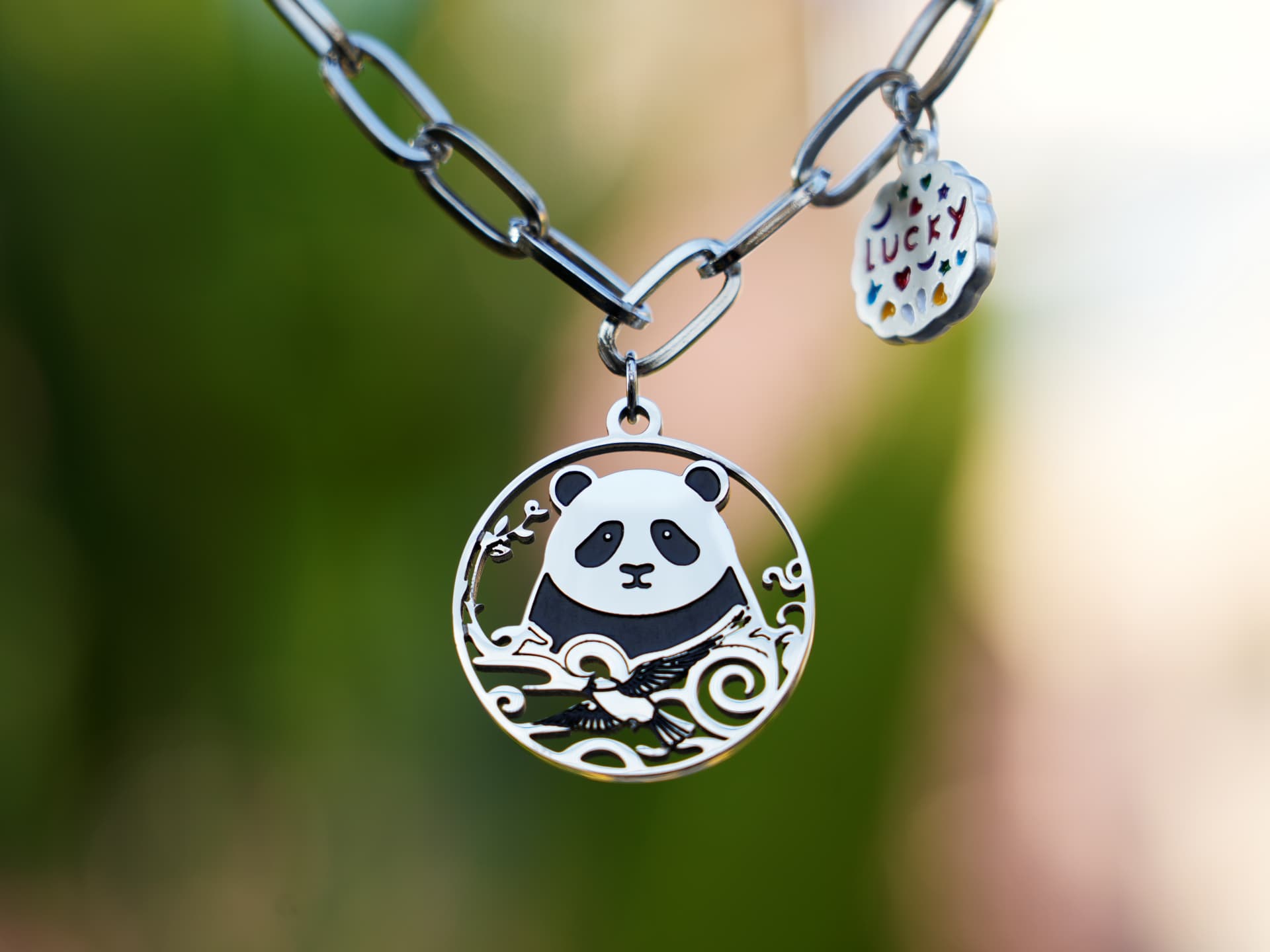 Lucky Panda & Celestial Bird Bracelet - Panda Design