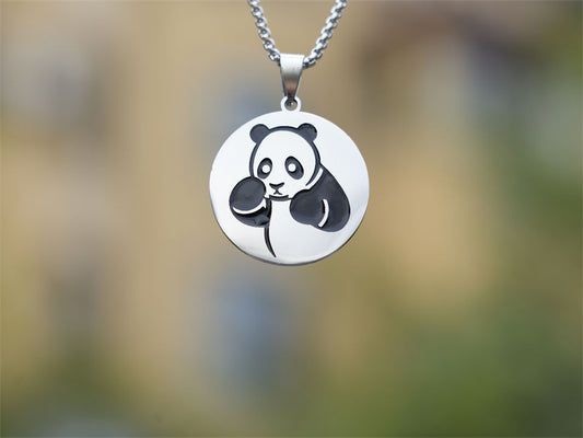 Boxing Panda Man Necklace