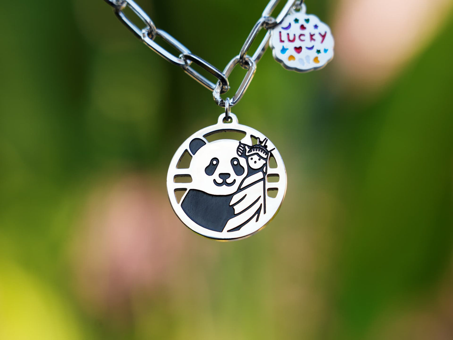 Lucky Panda Embracing the Statue of Liberty Bracelet