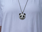 Embossed Panda Head Necklace - Panda Design