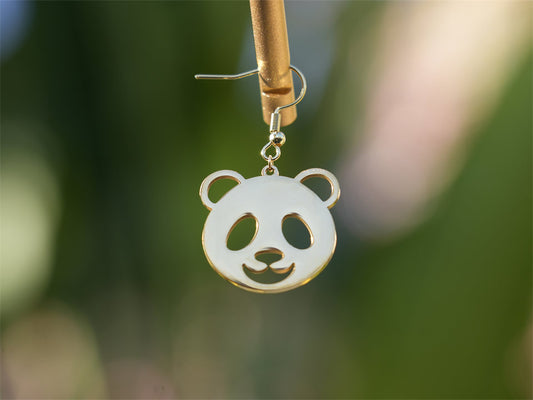 Hollow Panda Earring-Golden