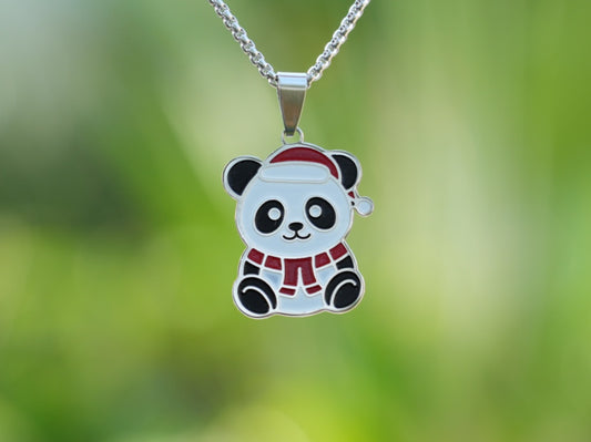 Christmas Red Riding Hood Panda Necklace