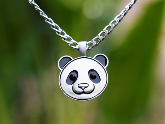 Embossed Panda Queen Necklace Plus-Cuban Chain