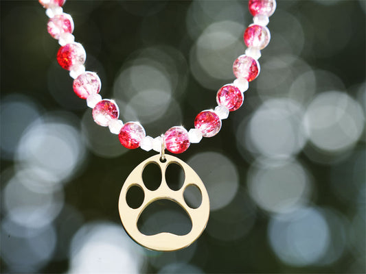 Handmade Beaded Panda Bracelet- Cherry Blossoms at Sunset