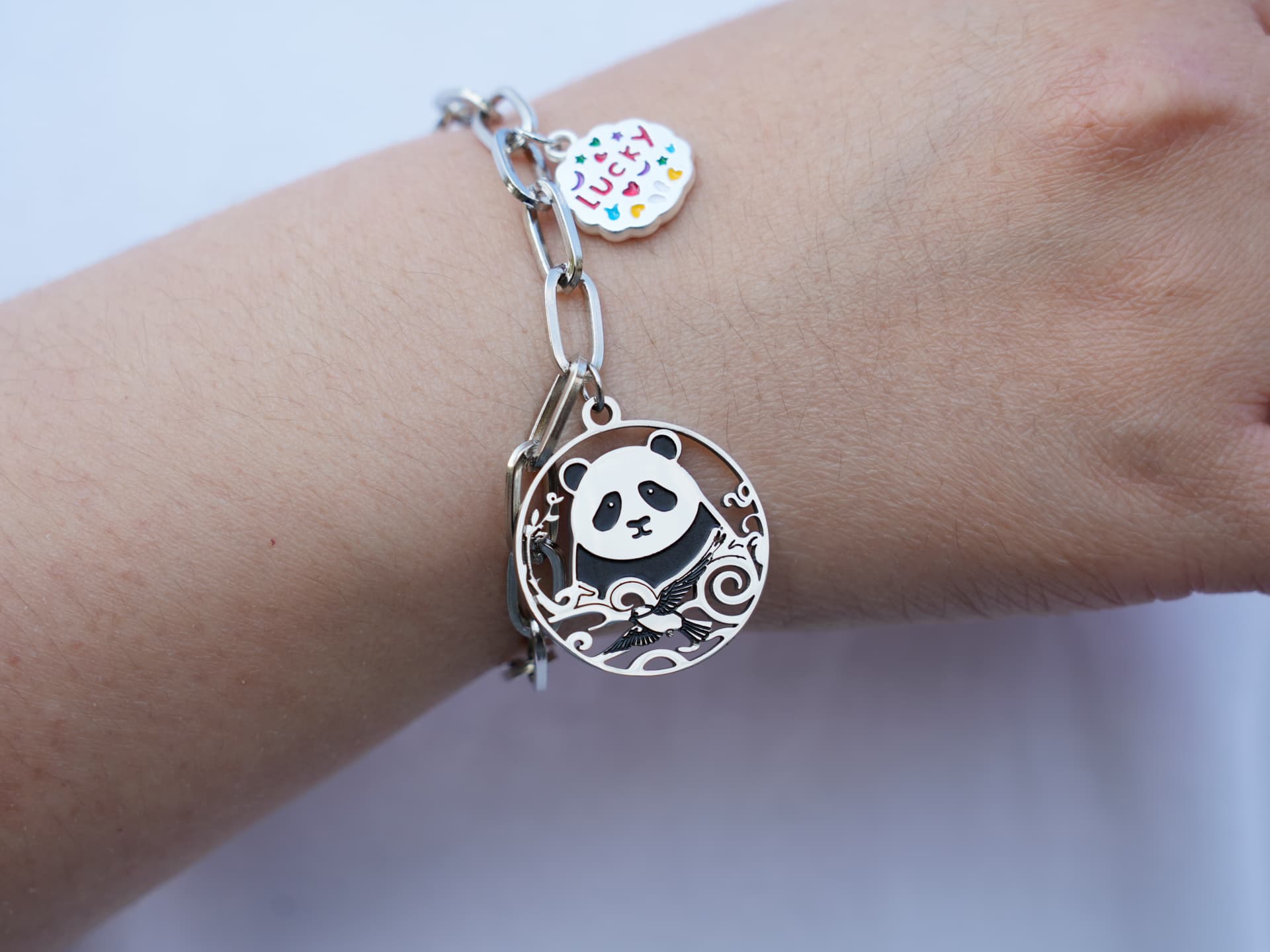 Lucky Panda & Celestial Bird Bracelet - Panda Design