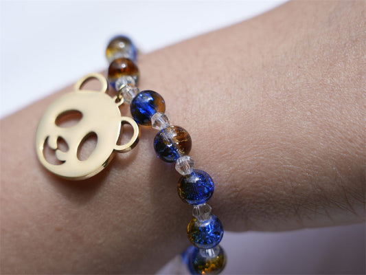 Handmade Beaded Panda Bracelet-Mystical Planet-Golden - Panda Design