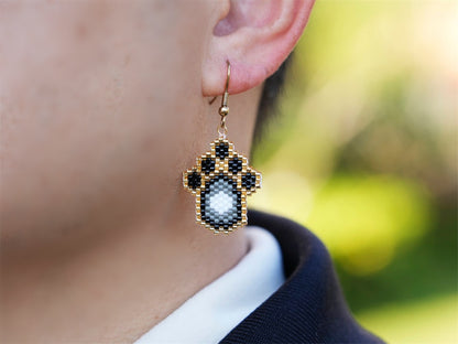 Handcrafted Bead Earring - Panda Paw